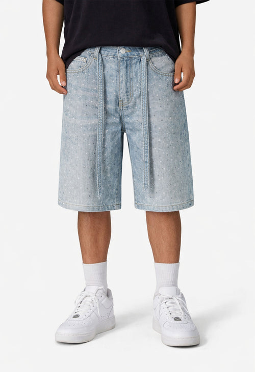 AZUL RHINESTONE SHORTS